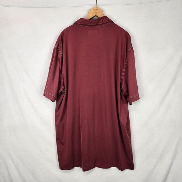 Callaway Mens Golf Shirt Extra Large Polo Short Sleeve Maroon Mountain Star - Picture 2 of 10